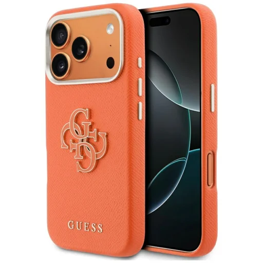 iPhone 17 Pro Guess FW Resin Logo narancssárga tok - 1