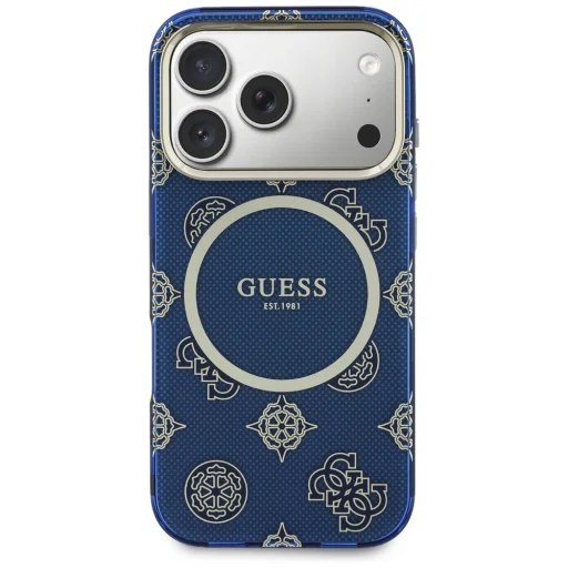 iPhone 17 Pro Guess IML Peony Dot MagSafe kék tok - 3