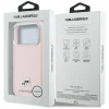 iPhone 17 Pro Karl Lagerfeld Karl & Choupette Head Pins Saffiano MagSafe pink tok thumbnail