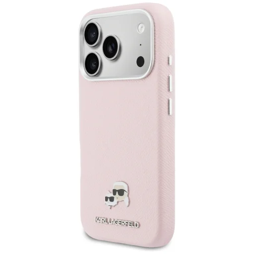 iPhone 17 Pro Karl Lagerfeld Karl & Choupette Head Pins Saffiano MagSafe pink tok - 2