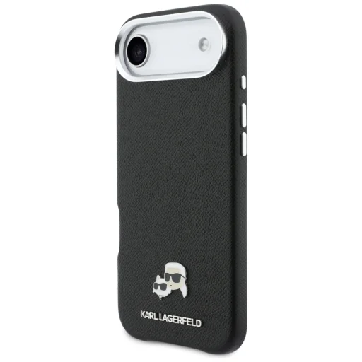 iPhone 17 Air Karl Lagerfeld Karl & Choupette Head Pins Saffiano MagSafe fekete tok - 2