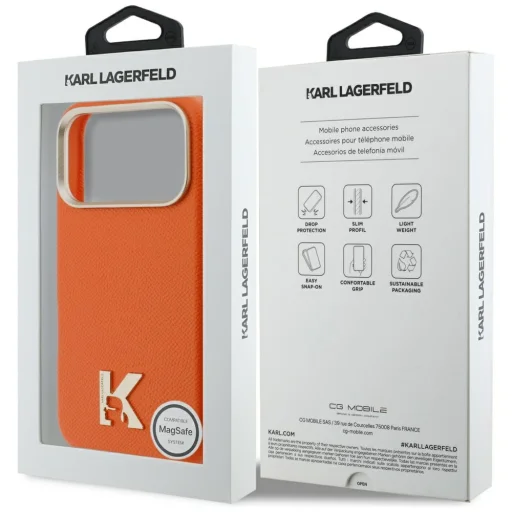 iPhone 17 Pro Karl Lagerfeld Karl Head Logo MagSafe tok narancssárga - 8