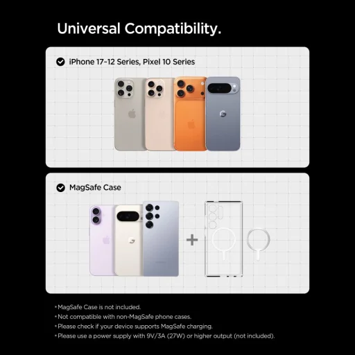 SPIGEN EV15MAQ ESSENTIAL MAGNETIKUS MAGSAFE AUTÓS TELEFONTARTÓ VEZETÉK NÉLKÜLI TÖLTŐ 15W Qi2 FEKETE - 7