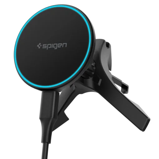 SPIGEN EV15MAQ ESSENTIAL MAGNETIKUS MAGSAFE AUTÓS TELEFONTARTÓ VEZETÉK NÉLKÜLI TÖLTŐ 15W Qi2 FEKETE - 1