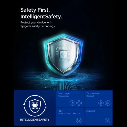 Spigen Essential EF323MQ 3in1 Mágneses MagSafe Vezeték nélküli töltőállomás 25W Qi2.2 Fekete - 12