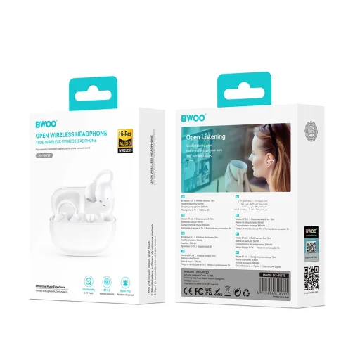 BWOO BW39 TWS futáshoz fehér Bluetooth fülhallgató - 2