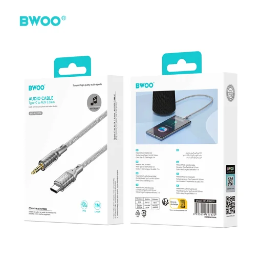 BWOO AUX kábel Type C to 3.5mm Jack audio AUX074 - 5