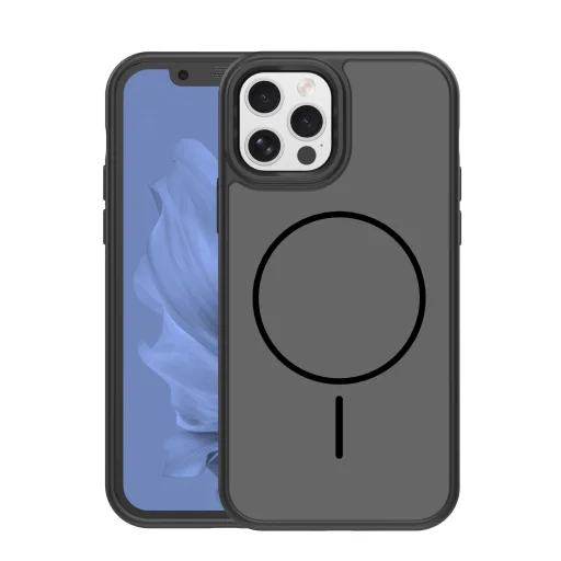 iPhone 12 / 12 Pro tok Frame Thin Mag 6,1" fekete tok - 1