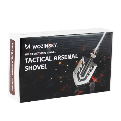 Wozinsky WSS-211 túlélő bushcraft többfunkciós ásó kés üvegtörő tűzgyújtó síp szigony - szürke - 5