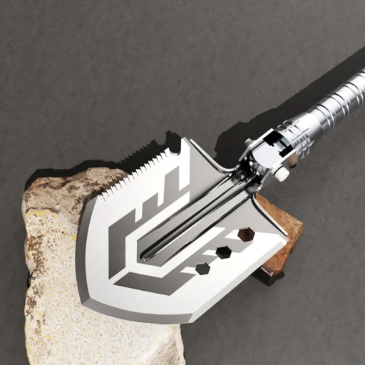 Wozinsky WSS-211 túlélő bushcraft többfunkciós ásó kés üvegtörő tűzgyújtó síp szigony - szürke - 9