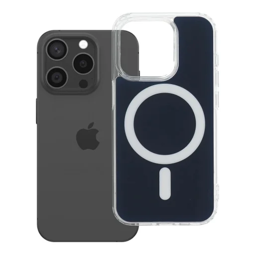 iPhone 15 Pro puzdro CLEAR FUSION MAG COVER puzdro kompatibilné s MagSafe tmavomodré - 7