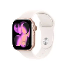 Apple Watch Series 11 (2025) GPS 42mm Rózsaarany Alumínium Tok, Világos Rózsaszín Sport Szíj S/M EU MEU04