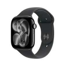 Apple Watch Series 11 (2025) GPS 46mm Jet Black Alumínium Tok, Fekete Sport Szíj M/L EU MEUX4