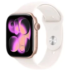 Apple Watch Series 11 (2025) GPS 46mm Rózsaarany alu tok, Halvány rózsaszín sport szíj S/M EU MEV64