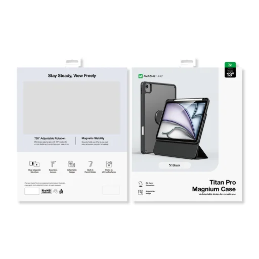 AmazingThing Titan Pro Mag tok iPad Air M3 13" - fekete - 5