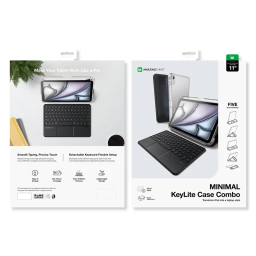 AmazingThing Minimal Case Keylite Combo Keyboard Case for iPad Air M3 13" - Black - 5