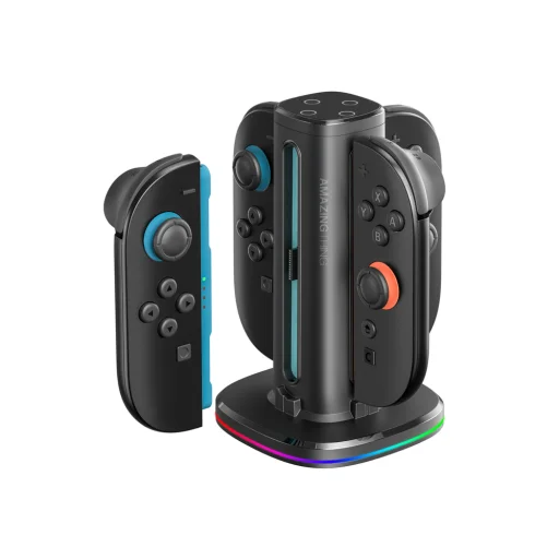 AmazingThing Thunder Pro PlayDock Töltőállomás Nintendo Switch 2 Kontrollerhez - Fekete - 2
