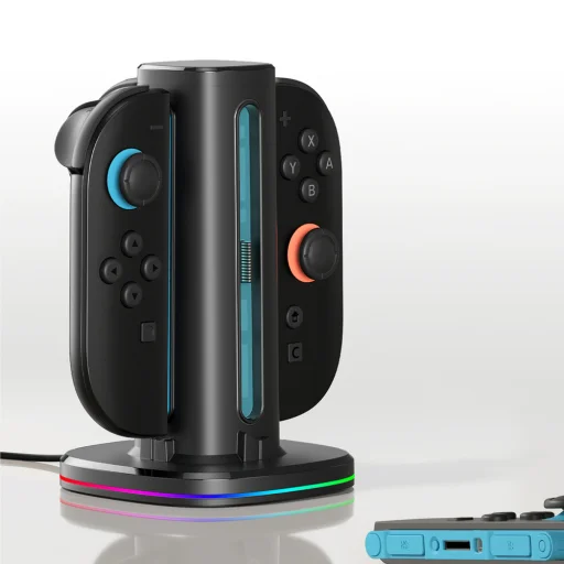 AmazingThing Thunder Pro PlayDock Töltőállomás Nintendo Switch 2 Kontrollerhez - Fekete - 9