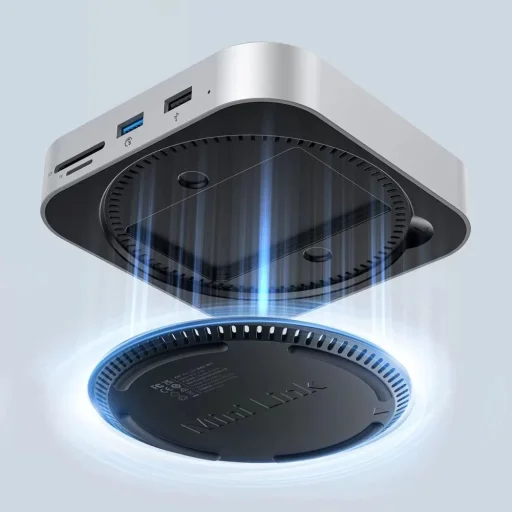 Orico MiniLink 9 az 1-ben dokkoló állomás merevlemez rekesszel - Ezüst - 4