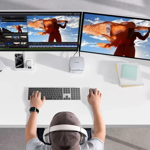 Orico MiniLink 9 az 1-ben dokkoló állomás merevlemez rekesszel - Ezüst - 5