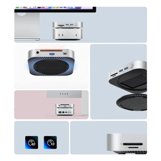 Orico MiniLink 9 az 1-ben dokkolóállomás M.2 SSD merevlemez rekesszel - ezüst - 8