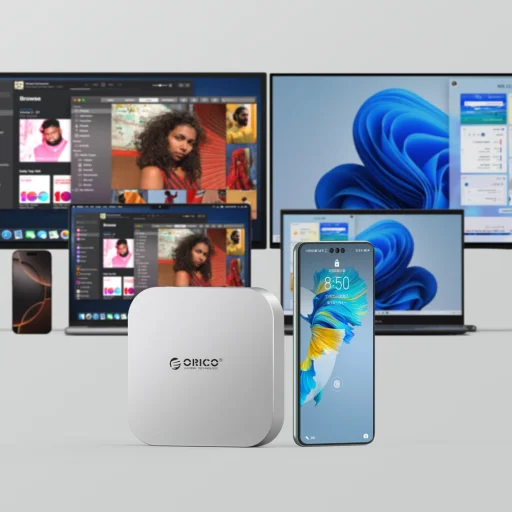 Orico MiniLink 9 az 1-ben dokkolóállomás M.2 SSD merevlemez rekesszel - ezüst - 10