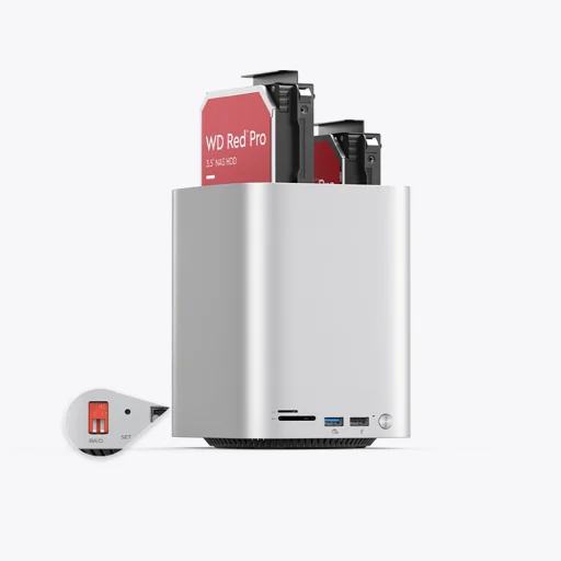 Orico MiniTower Dokkolóállomás Merevlemeztálcákkal akár 56TB-ig - Ezüst - 5