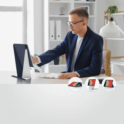 AmazingThing Matt Pro Mágneses Fliptok állvánnyal iPad Air M3 11" - Kék tok - 7