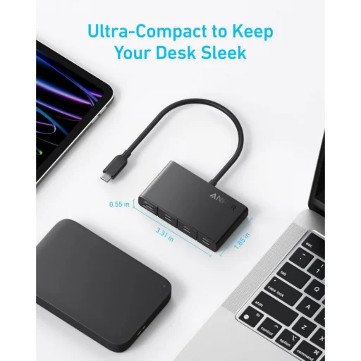 Anker USB-C Hub, 4 x USB-C, Fekete A8340GA1 - 4