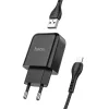 Hoco N2 fali töltő, 10W, 2A, 1 x USB-A, Lightning kábellel, fekete thumbnail