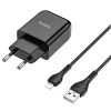 Hoco N2 fali töltő, 10W, 2A, 1 x USB-A, Lightning kábellel, fekete thumbnail