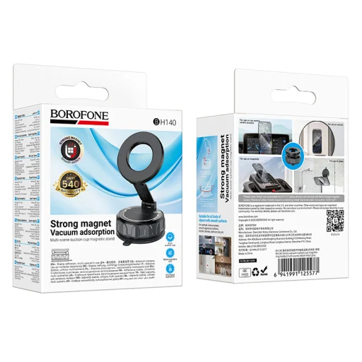 Autós tartó BH140 Gloria vákuumos, mágneses, szélvédőre fekete - 9