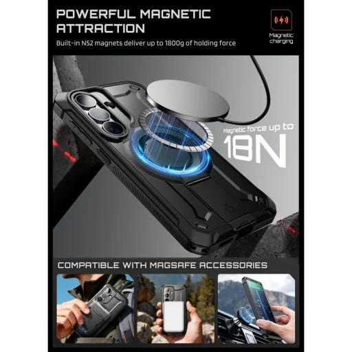 Samsung Galaxy S26+ Plus Supcase Unicorn Beetle Pro Mag Magsafe 2-set tok Fekete - 4