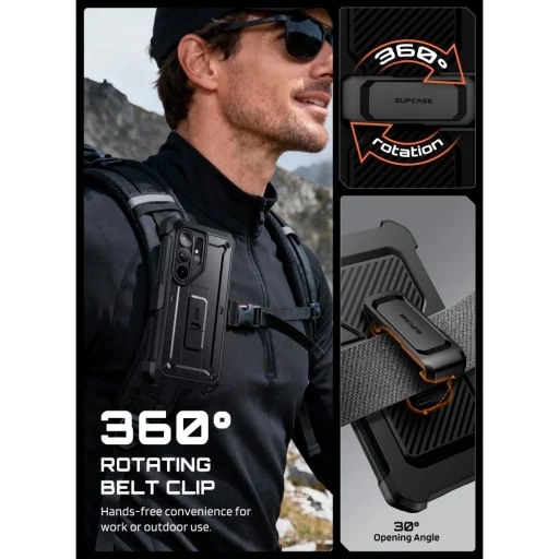 Samsung Galaxy S26 Ultra Supcase Unicorn Beetle Pro tok és üvegfólia 2-pack, fekete - 7