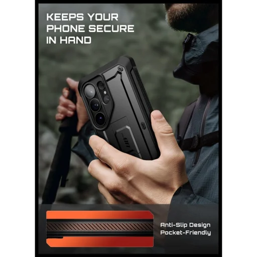 Samsung Galaxy S26 Ultra Supcase Unicorn Beetle Pro tok és üvegfólia 2-pack, fekete - 8