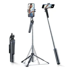 Wozinsky Selfie bot WC1Y30S teleszkópos tripod 1,3m telefonnal - fekete