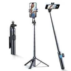 Selfie bot Wozinsky WC1Y70S teleszkópos tripod 1,7 m telefon tartóval - fekete