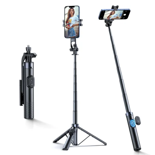 Selfie bot Wozinsky WC1Y70S teleszkópos tripod 1,7 m telefon tartóval - fekete - 1