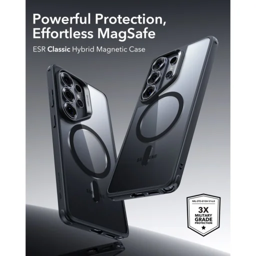 Samsung Galaxy S26 Ultra ESR Classic Hybrid Magsafe tok Átlátszó/Fekete - 6