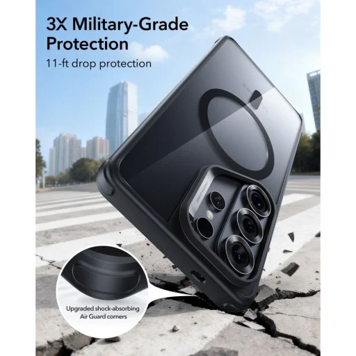 Samsung Galaxy S26 Ultra ESR Classic Hybrid Magsafe tok Átlátszó/Fekete - 7