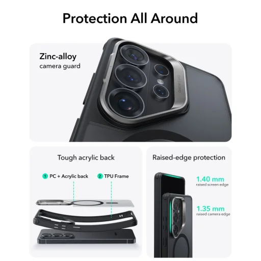 Samsung Galaxy S26 Ultra ESR Classic Hybrid Kickstand Magsafe tok Frosted Fekete - 2