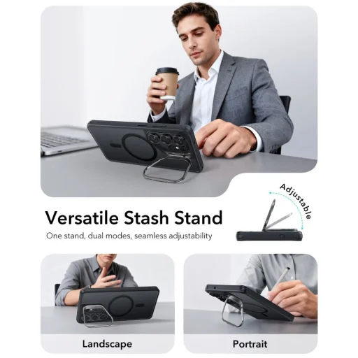 Samsung Galaxy S26 Ultra ESR Classic Hybrid Kickstand Magsafe tok Frosted Fekete - 3