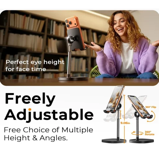  Telefon Lisen Asztali Tartó Mechanical Series (YL0421030004) - Állítható Magasság, Stabil - Fekete - 3