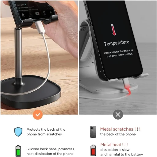  Telefon Lisen Asztali Tartó Mechanical Series (YL0421030004) - Állítható Magasság, Stabil - Fekete - 5