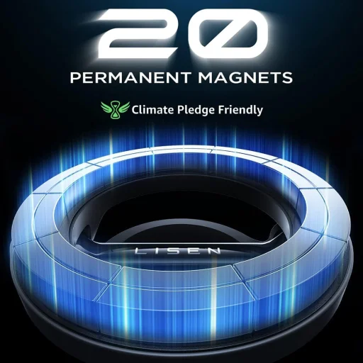 Lisen Autós Tartó (YL0222100001) - Légbefúvóra, Mágneses Rögzítés, Univerzális, Állítható, Biztonságos Illeszkedés, N52 Mágnesekkel - Fekete - 3