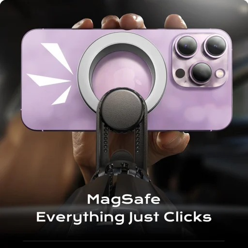 Lisen Autós Tartó (YL0222100001) - Légbefúvóra, Mágneses Rögzítés, Univerzális, Állítható, Biztonságos Illeszkedés, N52 Mágnesekkel - Fekete - 4