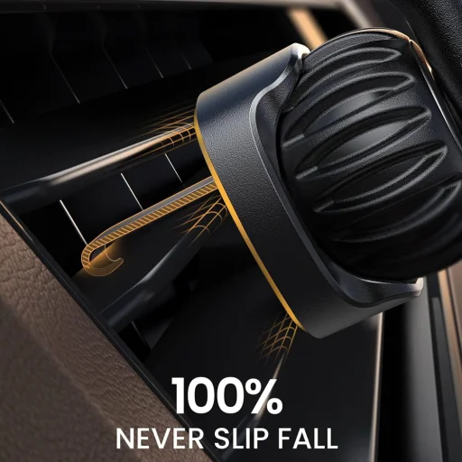 Autós tartó Lisen (YL0222060011), légbefúvóra, bilincs fogás, univerzális, 360°-ban állítható, biztonságos illeszkedés, rázkódás elleni védelem - Fekete - 5