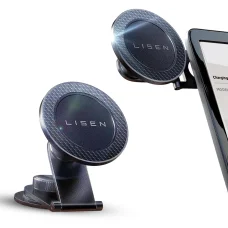 Lisen Mágneses Autós Tartó YL0223050002, műszerfalra, univerzális, állítható, biztos rögzítés, N52 mágnesek - Fekete