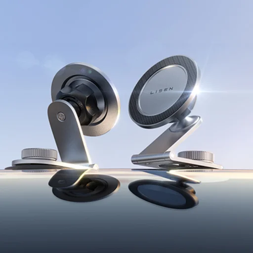 Lisen Mágneses Autós Tartó YL0223050002, műszerfalra, univerzális, állítható, biztos rögzítés, N52 mágnesek - Fekete - 3