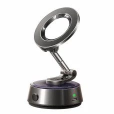 Lisen - Autós tartó (A690) - Műszerfalra, Asztali, Elektromos Vákuumos Mágneses Állvány, 360°-os Forgatás, 130mAh - Űrszürke